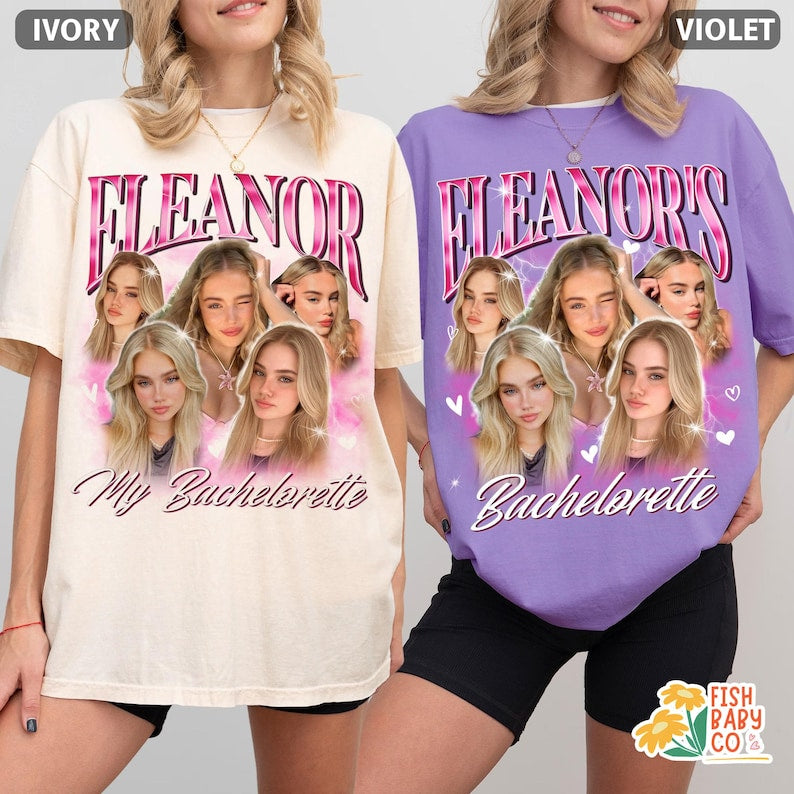 Custom Bachelorette Shirts, Custom Bootleg Rap Tee with Bride Face Photo Shirt, Bachelorette Party Gifts, Vintage Graphic Team Bride Shirt