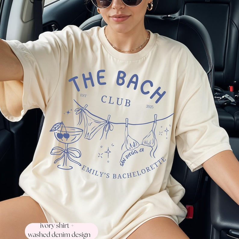 Custom Beach Bachelorette Shirts, Tequilla Final Fiesta Bachelorette Merch, Personalized The Bach Club Comfort Colors Shirts Girls Weekend