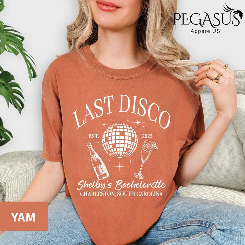 Comfort Colors® Last Disco Bachelorette Shirts, Disco Bride Custom Shirt, Personalized Bachelorette Shirts
