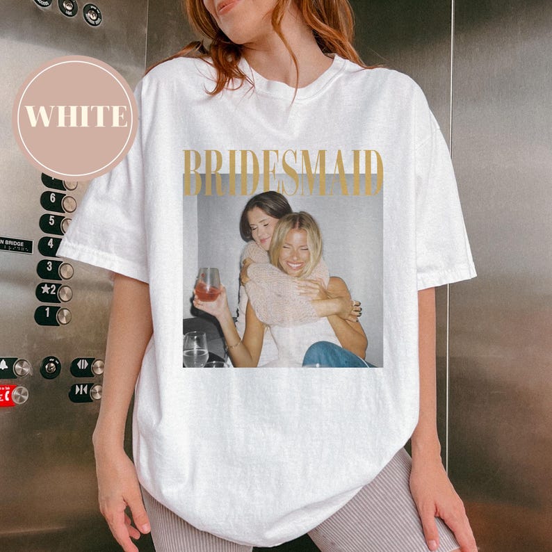 Personalised Bachelorette Shirts, Custom Photo Bridesmaid Shirt, Comfort Colors Bridesmaid Proposal Shirt, Team Bride, Bridal Shower Gift