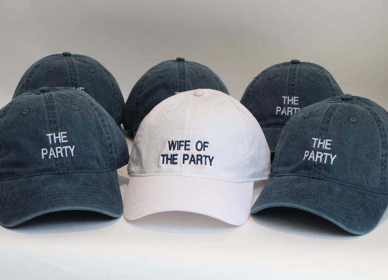Custom Embroidered Bachelorette Party Hats: Wife of the Party, Bride & Squad
