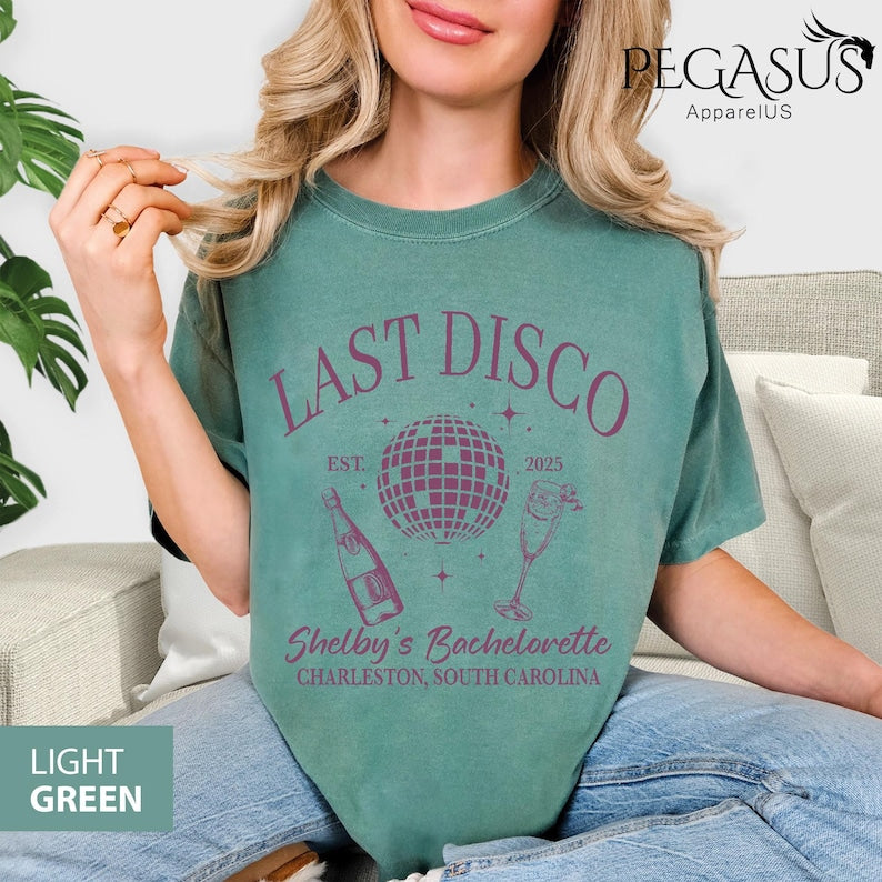 Comfort Colors® Last Disco Bachelorette Shirts, Disco Bride Custom Shirt, Personalized Bachelorette Shirts