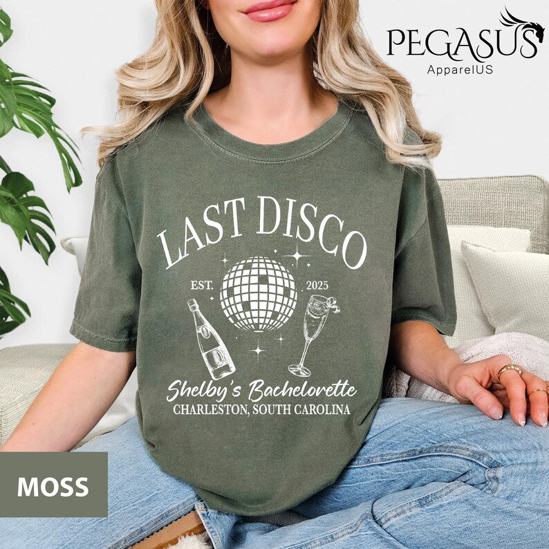 Comfort Colors® Last Disco Bachelorette Shirts, Disco Bride Custom Shirt, Personalized Bachelorette Shirts