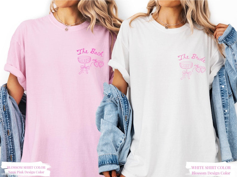 Personalized Tying The Knot Bachelorette Party Shirt: Comfort Colors Bow Theme