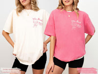 Personalized Tying The Knot Bachelorette Party Shirt: Comfort Colors Bow Theme
