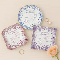 Custom Long Distance Friendship Gift, Personalized Best Friends Jewelry Dish Gifts For Best Friend Long Distance Gifts Sister Gift, BFF Gift