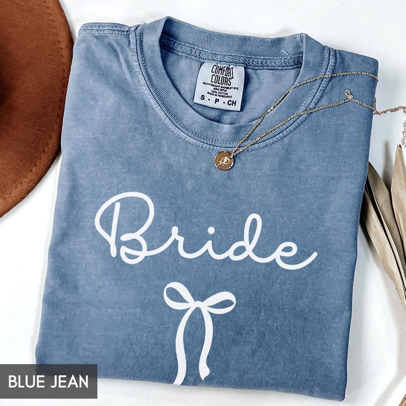 Comfort Colors® Coquette Bow Bride Shirt, Bride to Be Tee, Cute Wedding T-Shirt, Girly Aesthetic Bachelorette Party Top