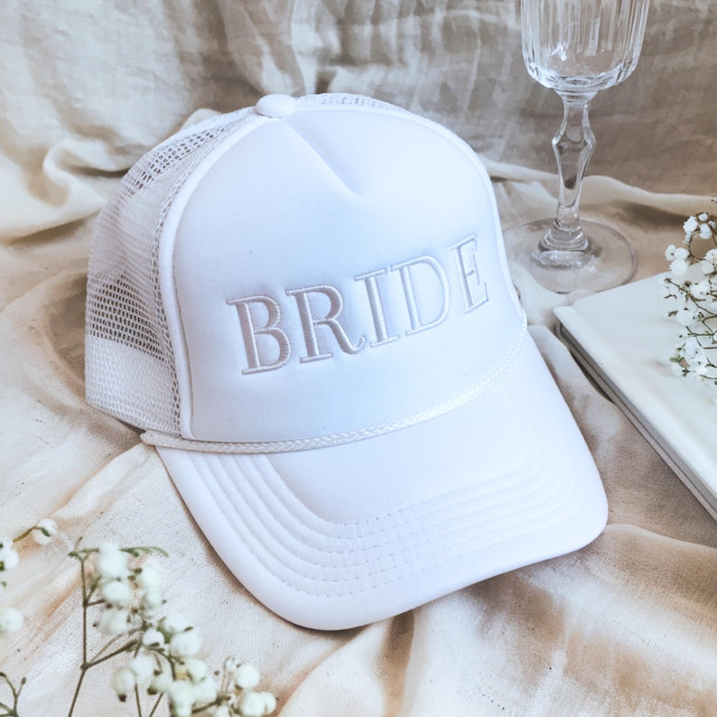 Bride Embroidered Trucker Hat: Bachelorette Party Bridal Shower