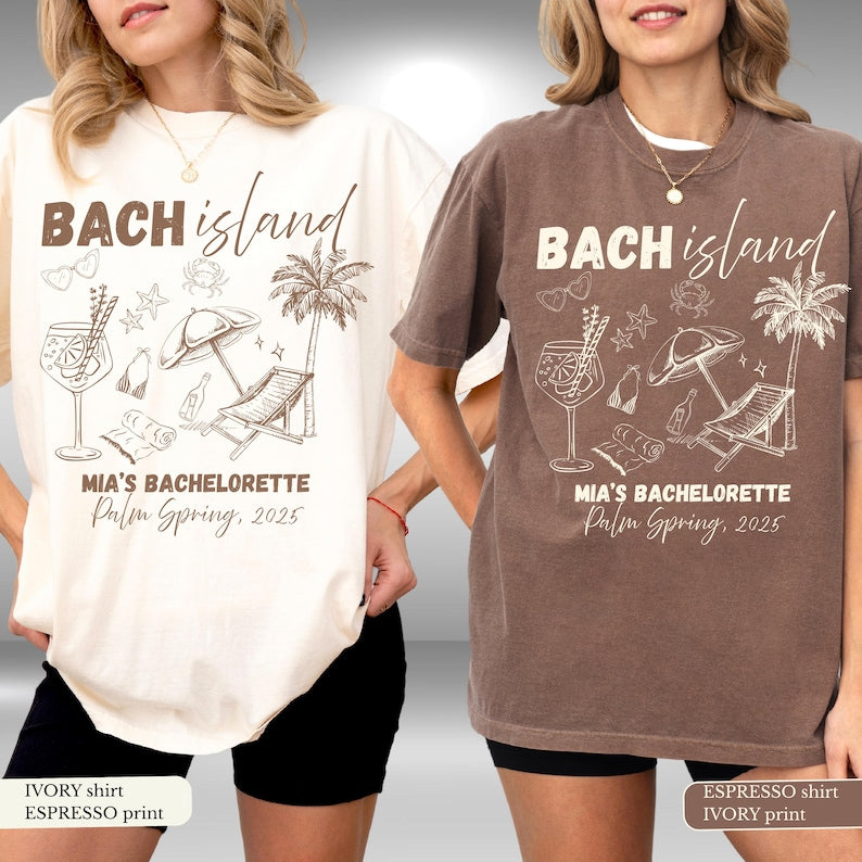Bach Island Bachelorette Party Shirts: Custom Comfort Colors Tees