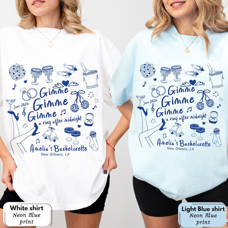 Personalized Disco Bachelorette Comfort Colors Shirt: Bride & Crew Matching Tees