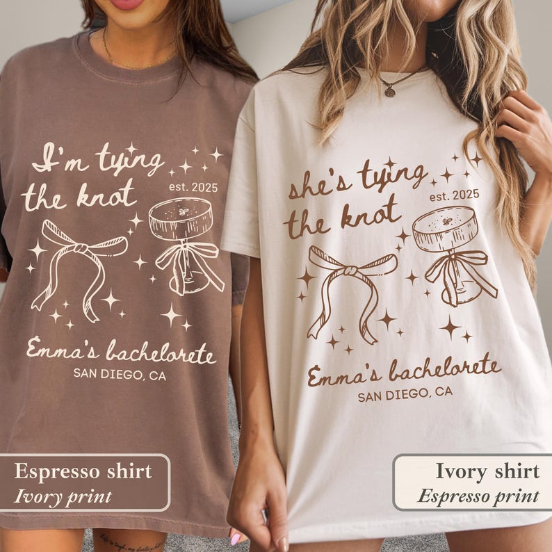 She’s Tying the Knot Shirt: Girly Bow Bachelorette Party Tee
