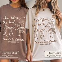 She’s Tying the Knot Shirt: Girly Bow Bachelorette Party Tee