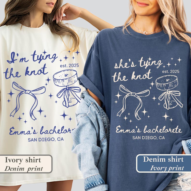 She’s Tying the Knot Shirt: Girly Bow Bachelorette Party Tee