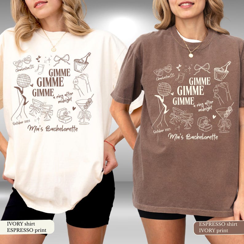 Gimme Bachelorette Shirt, Funny Disco Theme Bride Custom Shirt, Matching Bridesmaid Party Shirts
