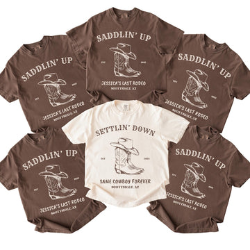 Custom Last Rodeo Bachelorette Tee: Cowgirl Bridal Party Shirt
