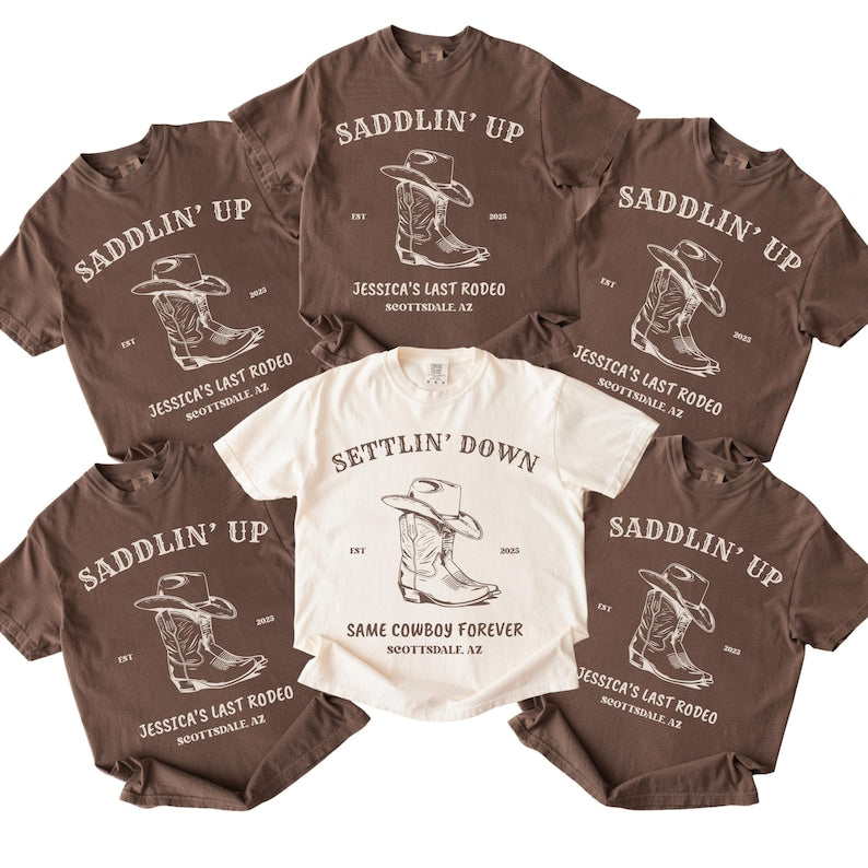 Custom Last Rodeo Bachelorette Tee: Cowgirl Bridal Party Shirt