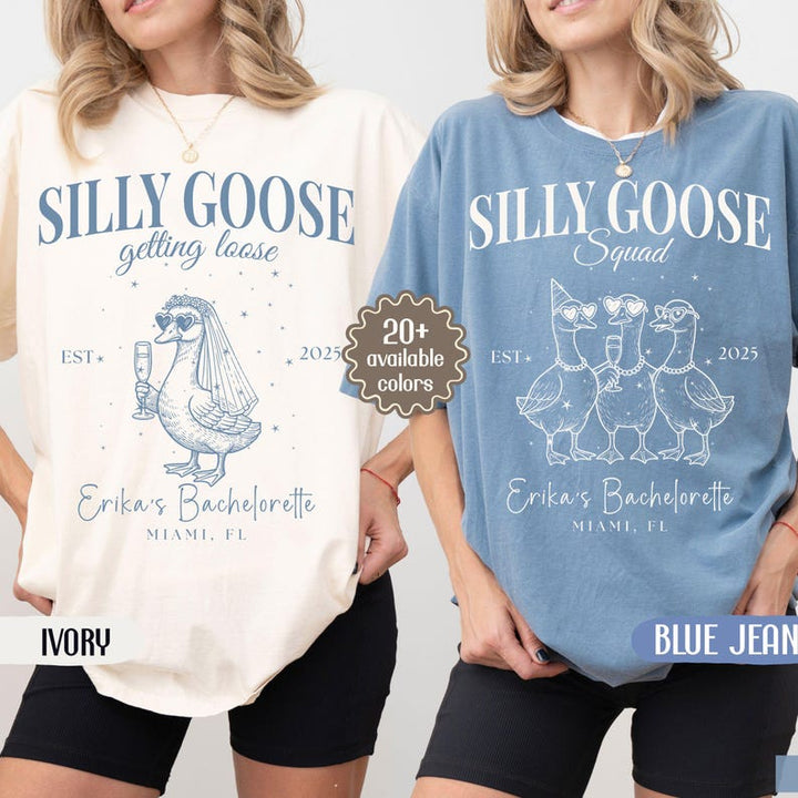 Silly Goose Bride Shirt, Funny Bachelorette Party Tee, Comfort Colors®, Bridal Squad Matching Shirts, Goose Lover Gift, Bride Tribe Tshirts