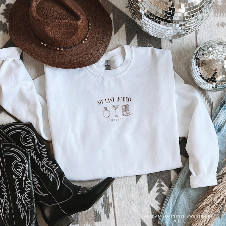 Custom My Last Rodeo Bachelorette Shirts, Long Sleeve Shirts, Sweatshirts, Rodeo Bach, Cowgirl Bach, Let's Get Rowdy, Nashville Bachelorette