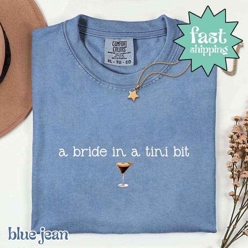 Comfort Colors® A Bride in a Tini Bit Bride Shirt, Espresso Martini Shirt, Future Mrs Shirt, Engaged Shirt, Bridal Shower Gift Idea