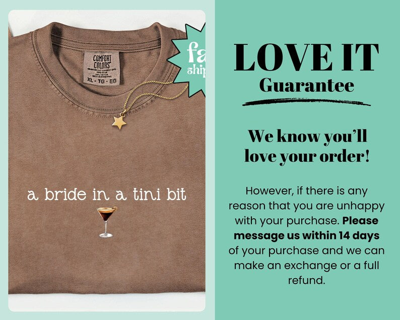 Comfort Colors® A Bride in a Tini Bit Bride Shirt, Espresso Martini Shirt, Future Mrs Shirt, Engaged Shirt, Bridal Shower Gift Idea