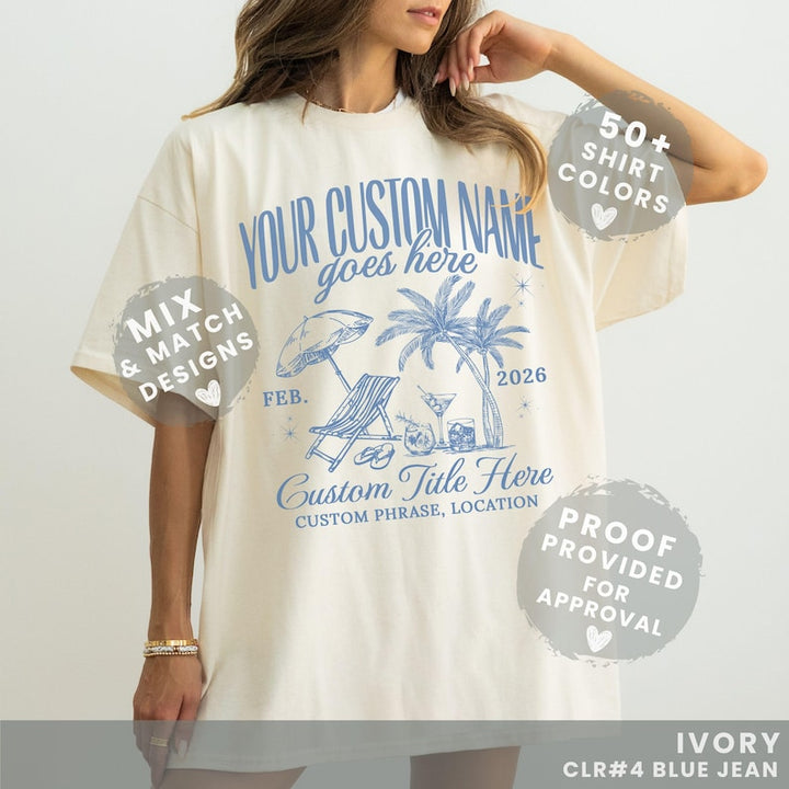 Custom Name Social Club Shirt Luxury Bachelorette Merch Coastal Beach Cocktail Tee Disco Cowgirl Bach Party Gifts Matching Mexico Trip Tee