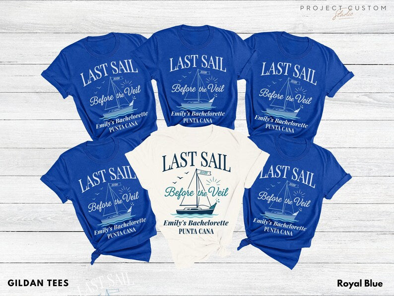 Nautical Bachelorette Party Shirts, Bachelorette Shirts, Bachelorette Cruise, Last Sail Before the Veil, Let's Get Nauti, Beach Bachelorette