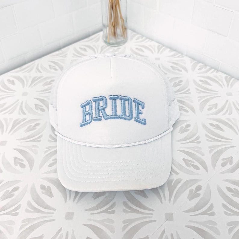 Personalized Bride Hat, Puff Embroidered Custom Bride to be gift - BRIDEF-EM