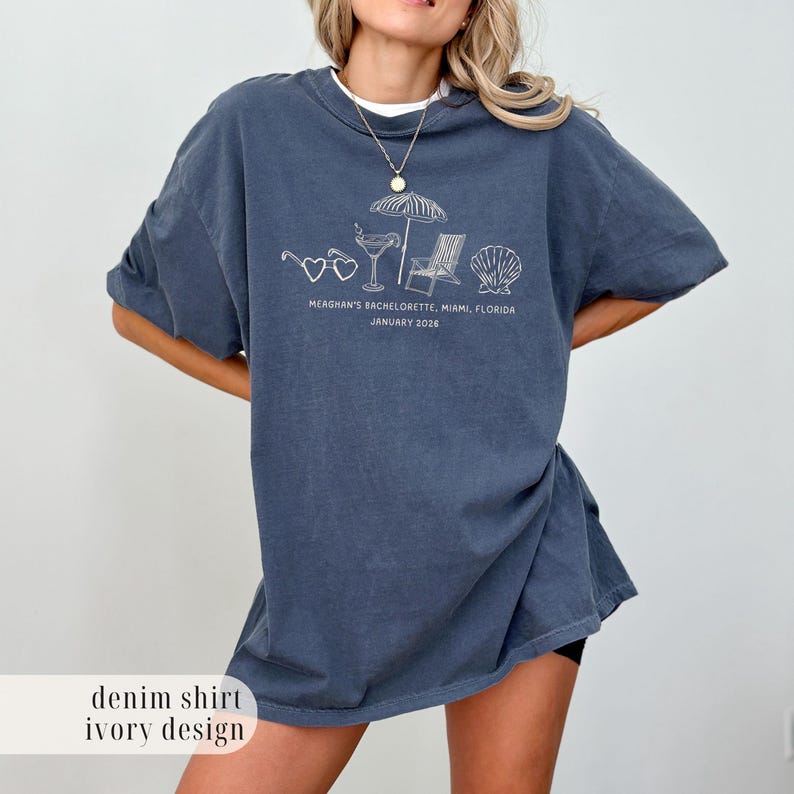 Custom Beach Bach Party Shirt, Comfort Colors Coastal Bride Tee, Matching Beach Bridal Party Gift