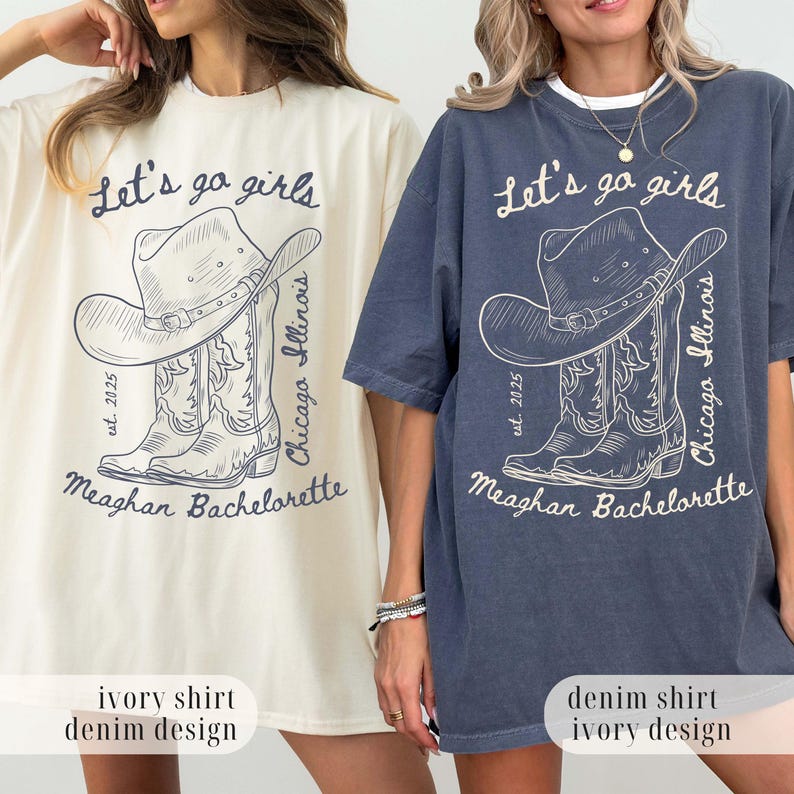 Let's Go Girls, Custom Western Bachelorette Shirt, Cowgirl Bride Tee, Personalized Nashville Bach Shirts, Matching Country Bridal Squad