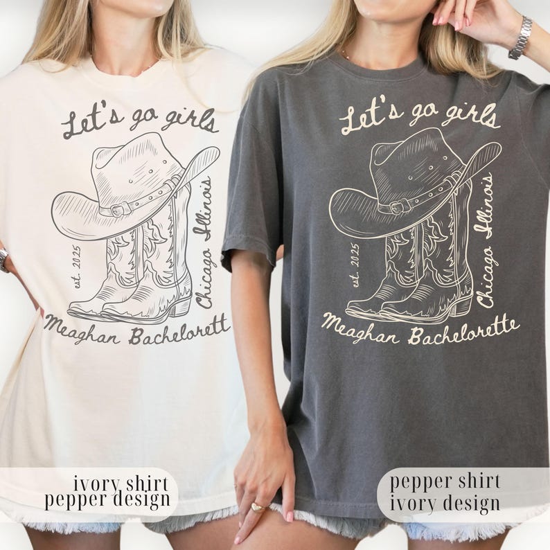 Let's Go Girls, Custom Western Bachelorette Shirt, Cowgirl Bride Tee, Personalized Nashville Bach Shirts, Matching Country Bridal Squad