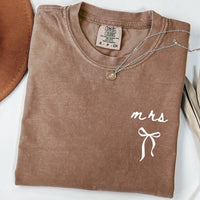 Comfort Colors Bride Shirt: Personalized Future Mrs Shirts, Coquette Bow Bride Shirts, Minimalist Simple Bride Gifts For Her