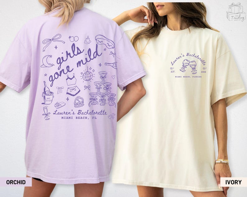 Girls Gone Mild Custom Bachelorette Shirt, Comfort Colors Spa Party PJS Weekend Girls Night Tshirts, Bridesmaid Tee Gifts