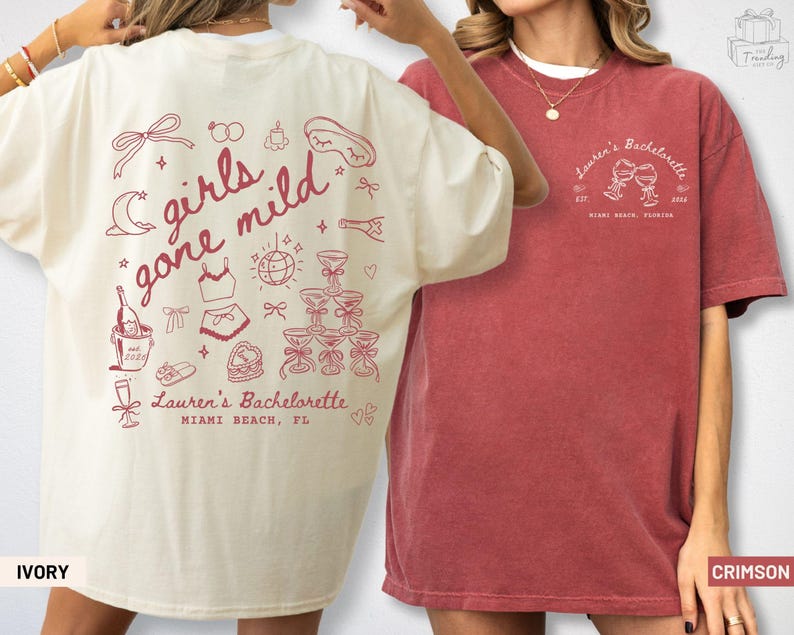 Girls Gone Mild Custom Bachelorette Shirt, Comfort Colors Spa Party PJS Weekend Girls Night Tshirts, Bridesmaid Tee Gifts