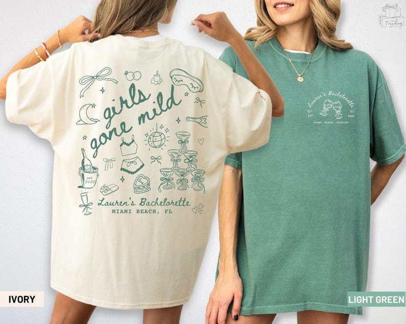 Girls Gone Mild Custom Bachelorette Shirt, Comfort Colors Spa Party PJS Weekend Girls Night Tshirts, Bridesmaid Tee Gifts