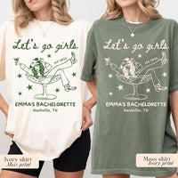 Let's Go Girls, Custom Western Bachelorette Shirt, Cowgirl Bride Tee, Personalized Nashville Bach Shirts, Matching Country Bridal Squad