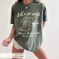 Custom Cowgirl Bride Shirt, Lets Go Girls Nashville Bach Shirt, Personalized Western Bachelorette Shirt, Matching Country Bridal Party Tees