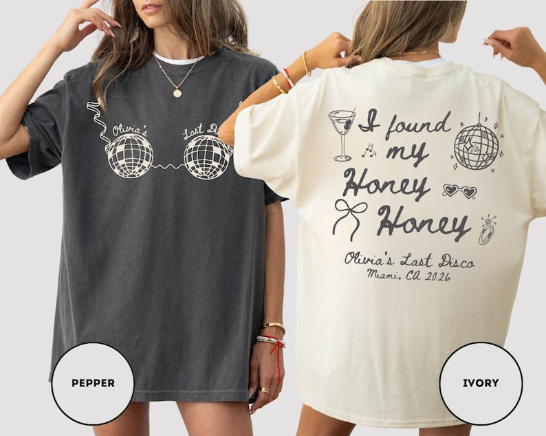 Disco Bachelorette Shirt Comfort Colors She Found Her Honey Honey Shirt Dancing Queens Bach Shirt Nightclub Hen Party Shirts