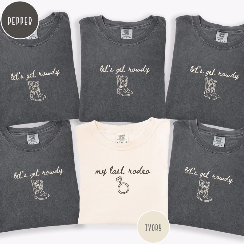 Western Nashville Bachelorette Comfort Colors® Shirts: My Last Rodeo Group Party T-shirts