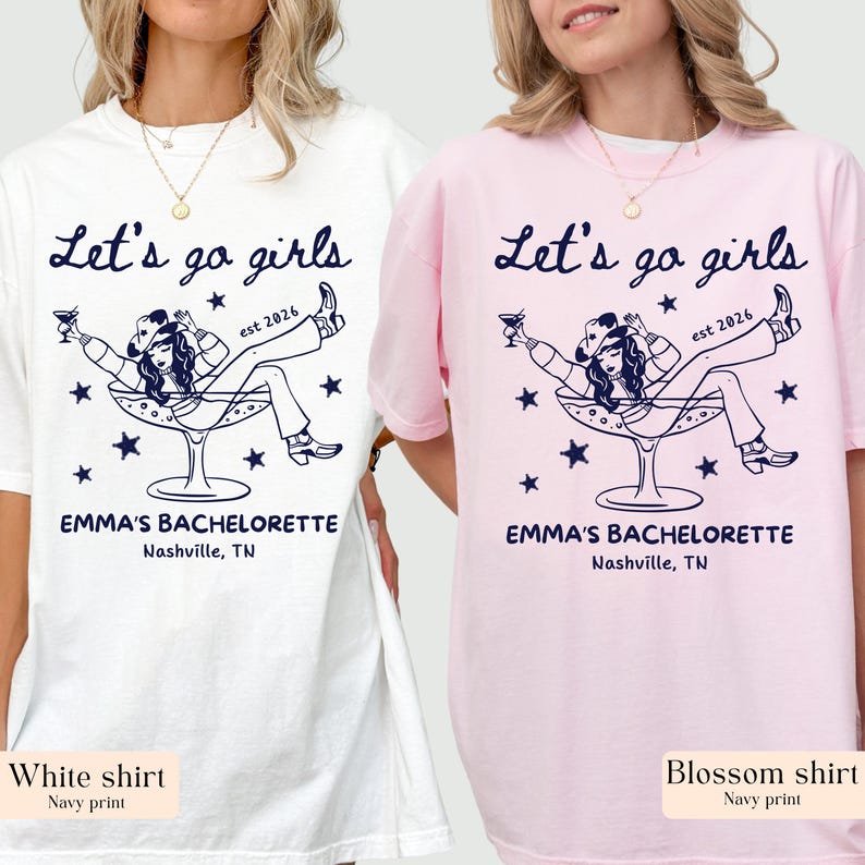 Let's Go Girls, Custom Western Bachelorette Shirt, Cowgirl Bride Tee, Personalized Nashville Bach Shirts, Matching Country Bridal Squad