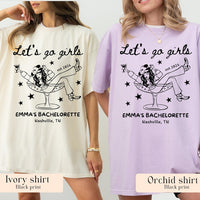 Let's Go Girls, Custom Western Bachelorette Shirt, Cowgirl Bride Tee, Personalized Nashville Bach Shirts, Matching Country Bridal Squad