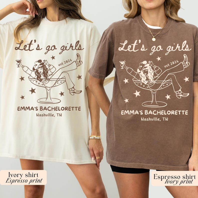 Let's Go Girls, Custom Western Bachelorette Shirt, Cowgirl Bride Tee, Personalized Nashville Bach Shirts, Matching Country Bridal Squad