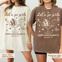 Let's Go Girls, Custom Western Bachelorette Shirt, Cowgirl Bride Tee, Personalized Nashville Bach Shirts, Matching Country Bridal Squad