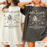 Let's Go Girls, Custom Western Bachelorette Shirt, Cowgirl Bride Tee, Personalized Nashville Bach Shirts, Matching Country Bridal Squad