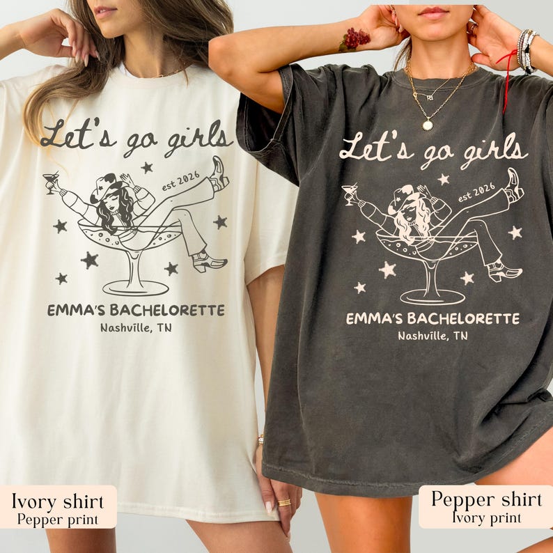 Let's Go Girls, Custom Western Bachelorette Shirt, Cowgirl Bride Tee, Personalized Nashville Bach Shirts, Matching Country Bridal Squad