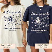 Let's Go Girls, Custom Western Bachelorette Shirt, Cowgirl Bride Tee, Personalized Nashville Bach Shirts, Matching Country Bridal Squad