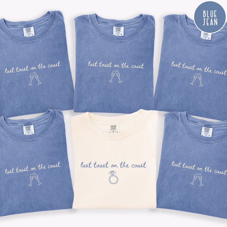 Last Toast on the Coast Bachelorette Comfort Colors® Shirts: Beach Bachelorette T-shirts for Group