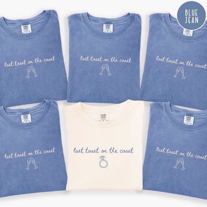 Last Toast on the Coast Bachelorette Comfort Colors® Shirts: Beach Bachelorette T-shirts for Group