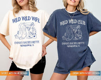 Wild Wild Wife Custom Cowgirl Bachelorette Shirts, Cherry Margarita Bach Merch, Personalized Nashville Texas Austin Bridal Party T-Shirts