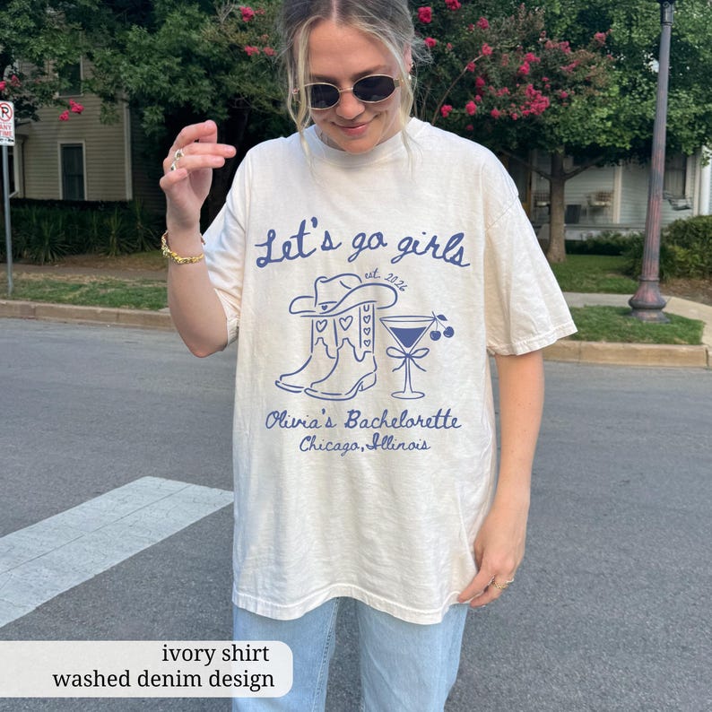 Custom Cowgirl Bride Shirt, Lets Go Girls Nashville Bach Shirt, Personalized Western Bachelorette Shirt, Matching Country Bridal Party Tees
