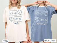 Custom Bachelorette Party Shirt, Retro Stamp Bride Bridesmaid T-shirt, Comfort Colors Bridal Party Tee, Coquette Disco Cherub Wedding Shirt